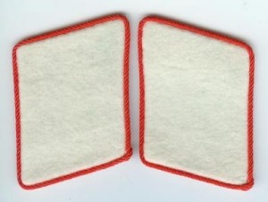 Luftwaffe HG Division Field Police Unit Collar Tabs - White/Orange Piping
