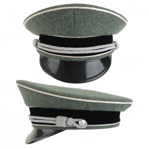 German Waffen SS Officer Visor Cap - Field Grey without Insignia