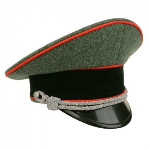 German Waffen SS Officer Visor Cap without Insignia - Red Piping