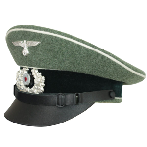 German Army Heer/NCO Visor Cap - White Piping