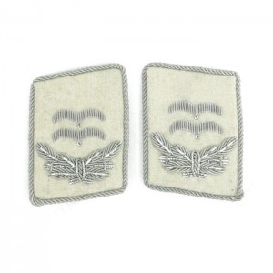 Luftwaffe HG Division Oberleutnant Collar Tabs - White