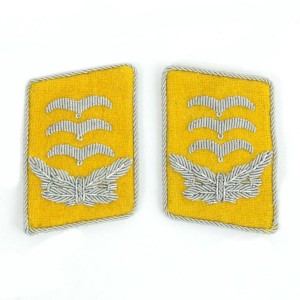 Luftwaffe Flieger Division Hauptmann Collar Tabs - Yellow