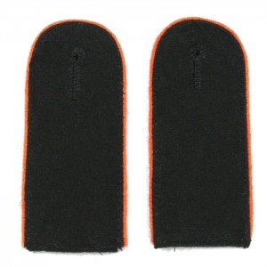 Black Wool Orange Piped EM Shoulder Boards - Police