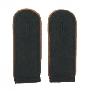 Black Wool Copper Brown Piped EM Shoulder Boards - Motorcycle/Recon