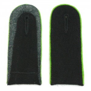 Black Wool Light Green Piped EM Shoulder Boards - Mountain Troops