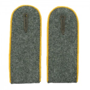 Field Grey Golden Yellow Piped EM Shoulder Boards - Cavalry