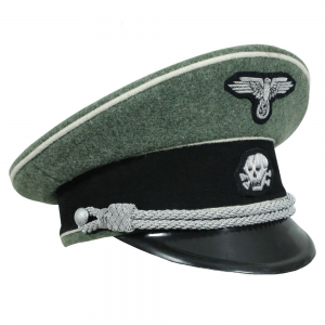 German Waffen SS Officer Visor Cap - Field Grey