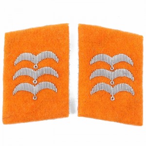 Luftwaffe Field Police Division Feldwebel Collar Tabs - Orange
