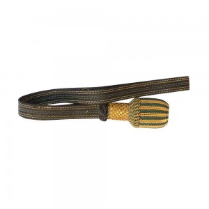 Military Leather Strap with Silver Round Acorn Sword Knot