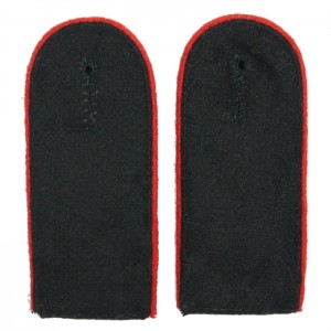 Black Wool Red Piped EM Shoulder Boards - Artillery