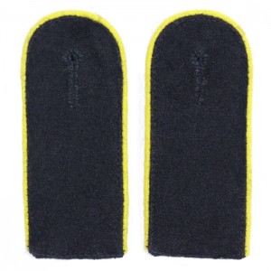 Black Wool Golden Yellow Piped EM Shoulder Boards - Cavalry