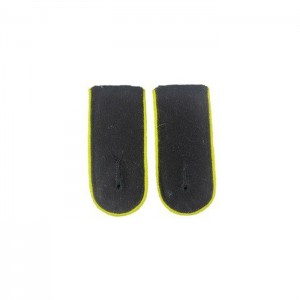 Black Wool Lemon Yellow Piped EM Shoulder Boards - Signals