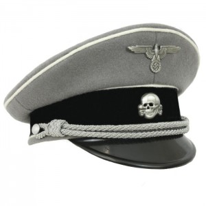 German Waffen SS Officer Visor Cap - Stone Grey