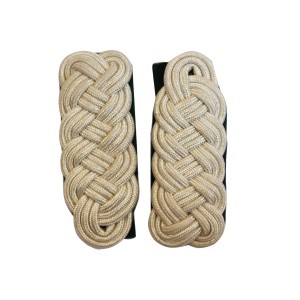 (WEW-121) Military Silver Cord Black Backing Army shoulder Board Pair 