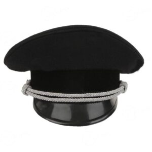 German Officer Visor Cap – Black Piping with Traditional Emblem Badge