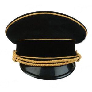 German Allgemeine Generals Visor Cap – Gold Piping, Silver Eagle and Skull Insignia