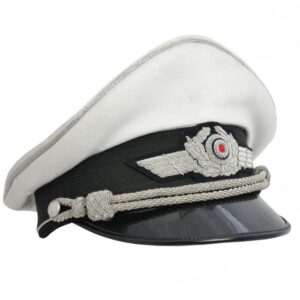 Luftwaffe Officers Summer Visor Cap – White, Cockade, and Metal Eagle