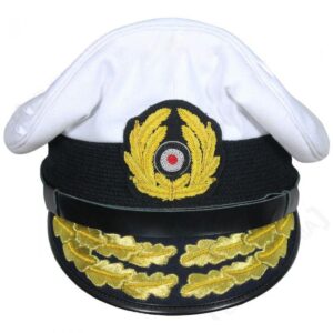 WW2 German Kriegsmarine U-Boat Visor Cap – Admiral with Metal Eagle Insignia