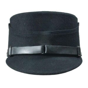 German SS Kepi – Black with Metal Skull & Eagle Insignia