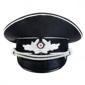 German Diplomatic Officer Visor Cap – Silver with Embroidered Insignia