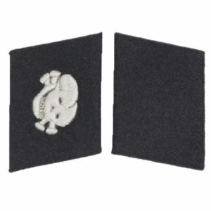 Totenkopf Collar Tabs (Single Skull) – Military Insignia