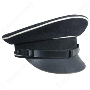 German Allgemeine EM/NCO Visor Cap – Metal Eagle and Skull Badge