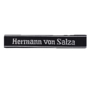 SS Herman Von Salza Officers Cuff Title for Military Collectors and Reenactors