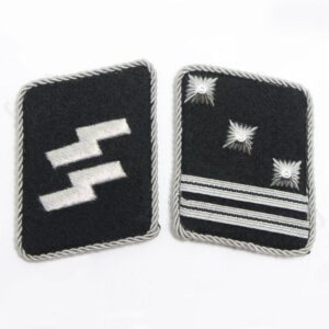 Waffen-SS Hauptsturmführer Collar Tabs – Authentic WWII Reproduction Insignia for Collectors and Reenactment