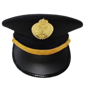 Black Saudi Arabia Ceremonial Peaked Cap Premium Uniform Hat