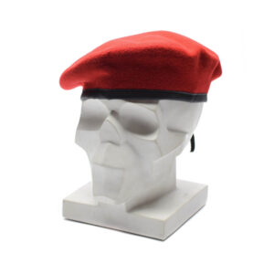 Red Military Style Beret Cap Wool Command Hat