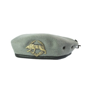 Silvery Beret with Metal Badge Wool Military Style Cap