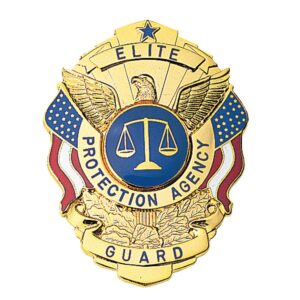 Protection Agency Golden Metal Security Badge Professional & Custom