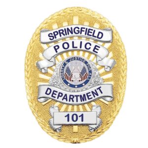 Springfield Police Metal Badge Collectible Law Enforcement Emblem