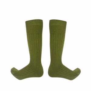 Commando Knee High Cushioned Acrylic Wool Army Green Socks
