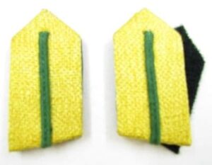 Gorget Collar Patch with Gold & Green Russian Braid