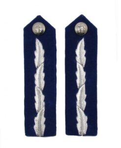 Gorget Patch Badge Silver on Blue Large Commissioner of Police