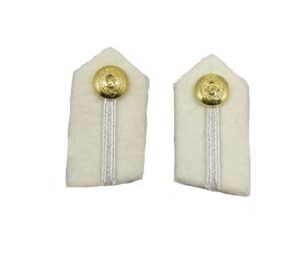 White Gorgets with White Russia Braid Ceremonial Military Officer Collar Insignia